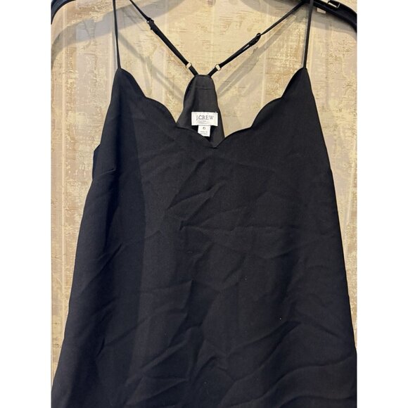 J.Crew Green Tank Scalloped Detail Workwear Casualwear Fall Size 6 AdjusStraps - Picture 2 of 3